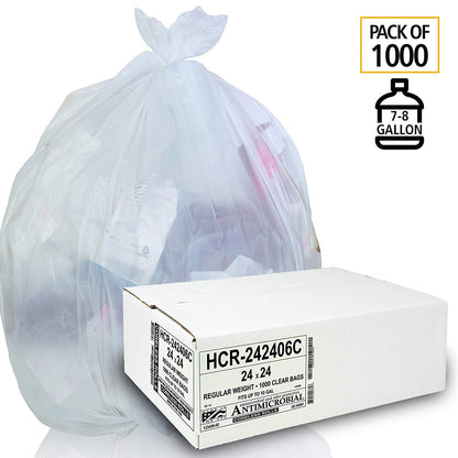Aluf Plastics 10 Gallon Clear Trash Bags, 1000 Count