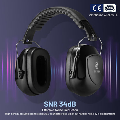 3-Pack Shooting Ear Protection Earmuffs – SNR 34dB Noise Reduction