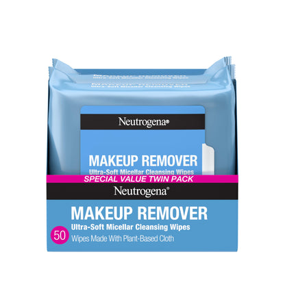 Neutrogena Makeup Remover Wipes, 50 Count Twin Pack