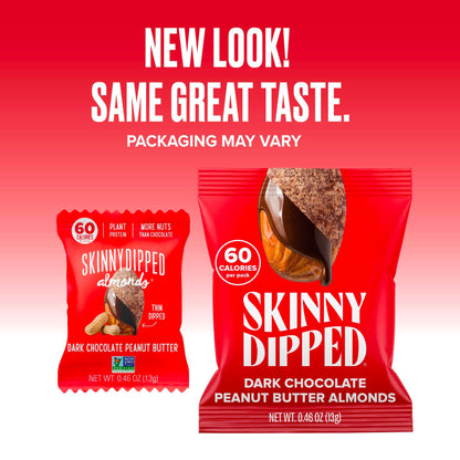 SkinnyDipped Dark Chocolate Peanut Butter Almonds 24 Pack