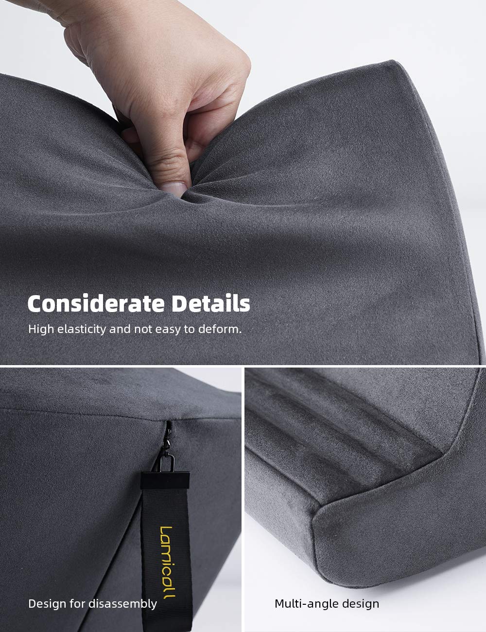 Lamicall Tablet Pillow Stand with 6 Angles for iPad & Tablets – Dark Gray