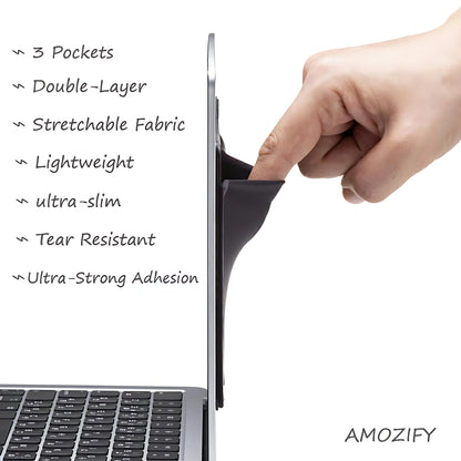 AMOZIFY 3-Pocket Laptop Organizer with Mouse Holder – Gray