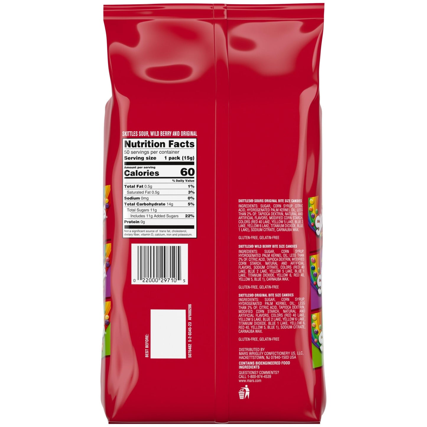 SKITTLES Candy Mix Original, Wild Berry & Sour 26.46oz