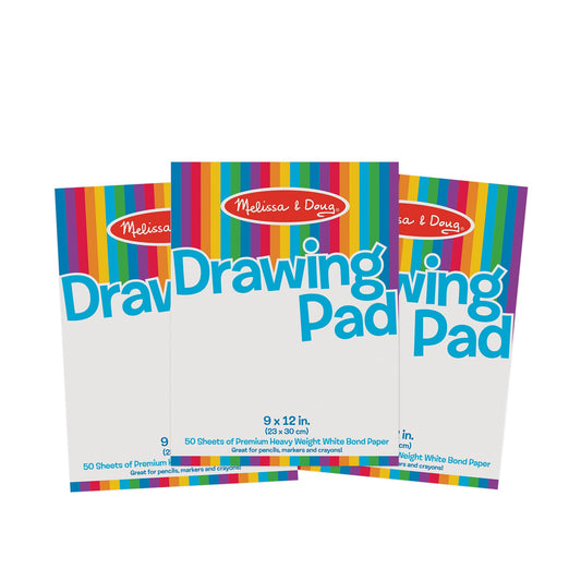 Melissa & Doug Drawing Paper Pad, 3-Pack (9x12") – 50 Sheets Each