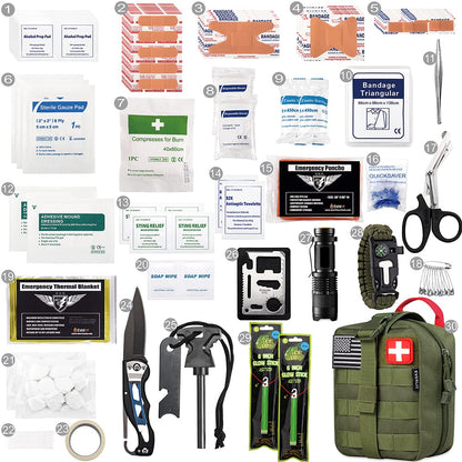 EVERLIT 250-Piece Survival First Aid Kit – OD Green