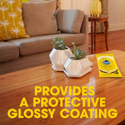 Wood Cleaning Wipes, 24 Count – Lemon Scent, Enhances Shine