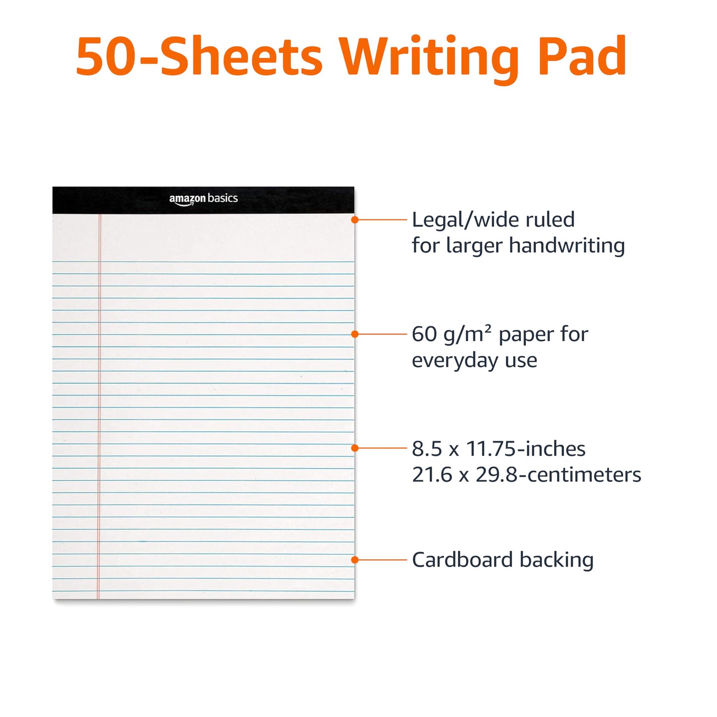 Amazon Basics Wide Ruled Notepads – 12 Pack