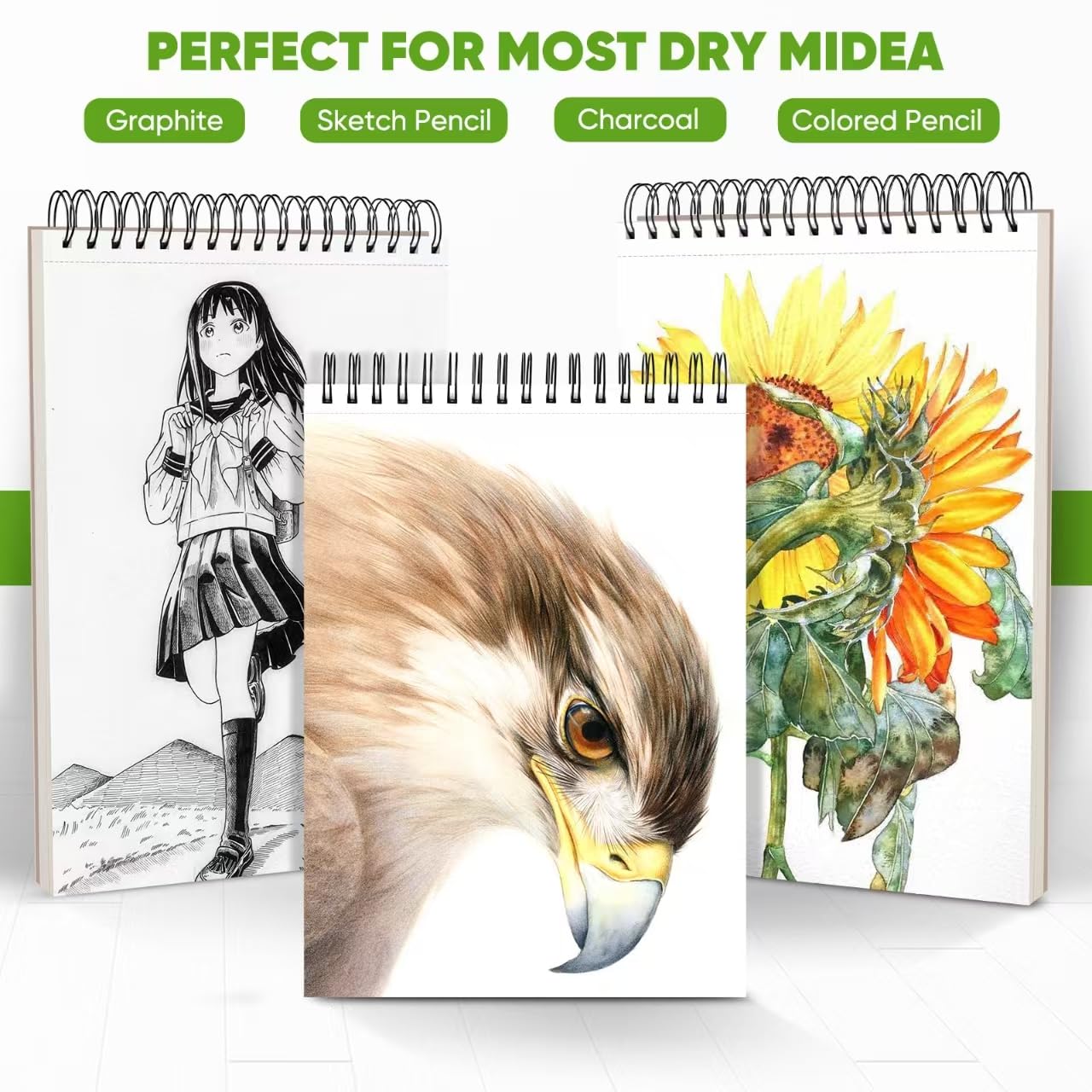 Soucolor Spiral Sketch Book – 9x12", 100 Sheets