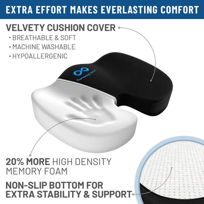 Everlasting Comfort Memory Foam Seat Cushion for Pain Relief