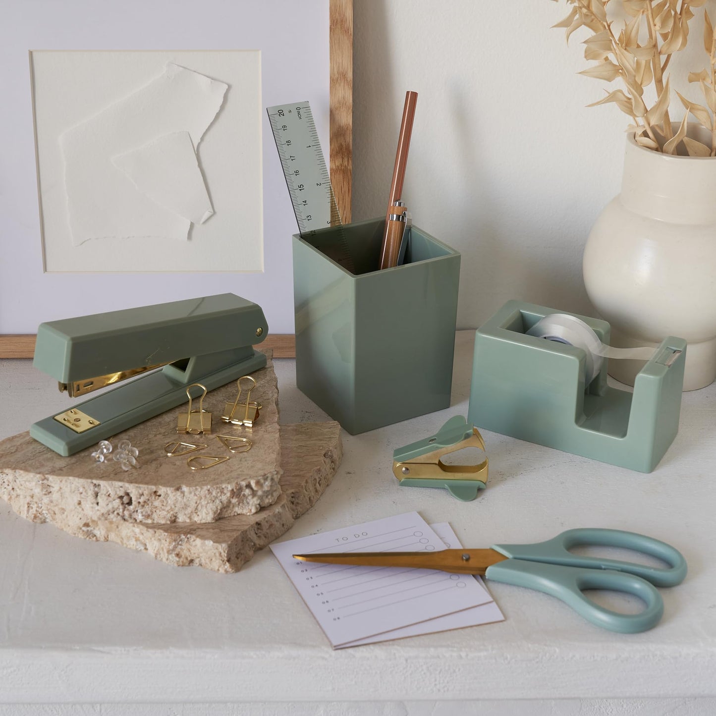 Aesthetic Gold Desk Accessories Set for Women