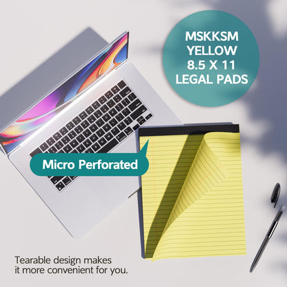 MSKKSM Legal Pads – Yellow, 8.5x11", 3 Pack