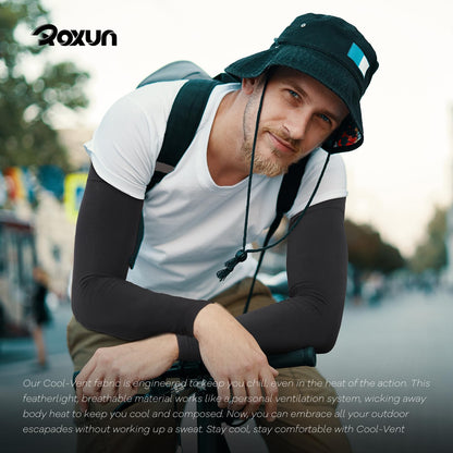 ROXUN Cooling Arm Sleeves – 4 Pairs (Black, Gray, White)