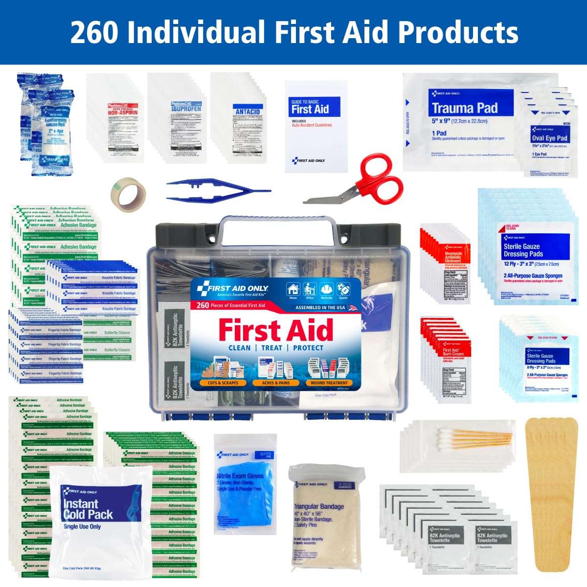 First Aid Only OSHA 50-Person First Aid Kit – 260 Pieces