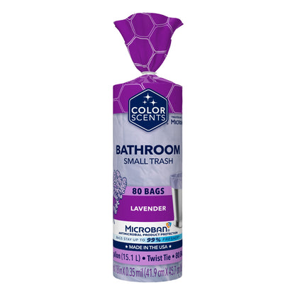 Color Scents 4 Gallon Trash Bags, Lavender, 80 Count