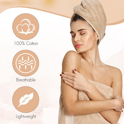 Cotton Bath Towels, 6 Pack – Lightweight & Absorbent, 27x54 Inches