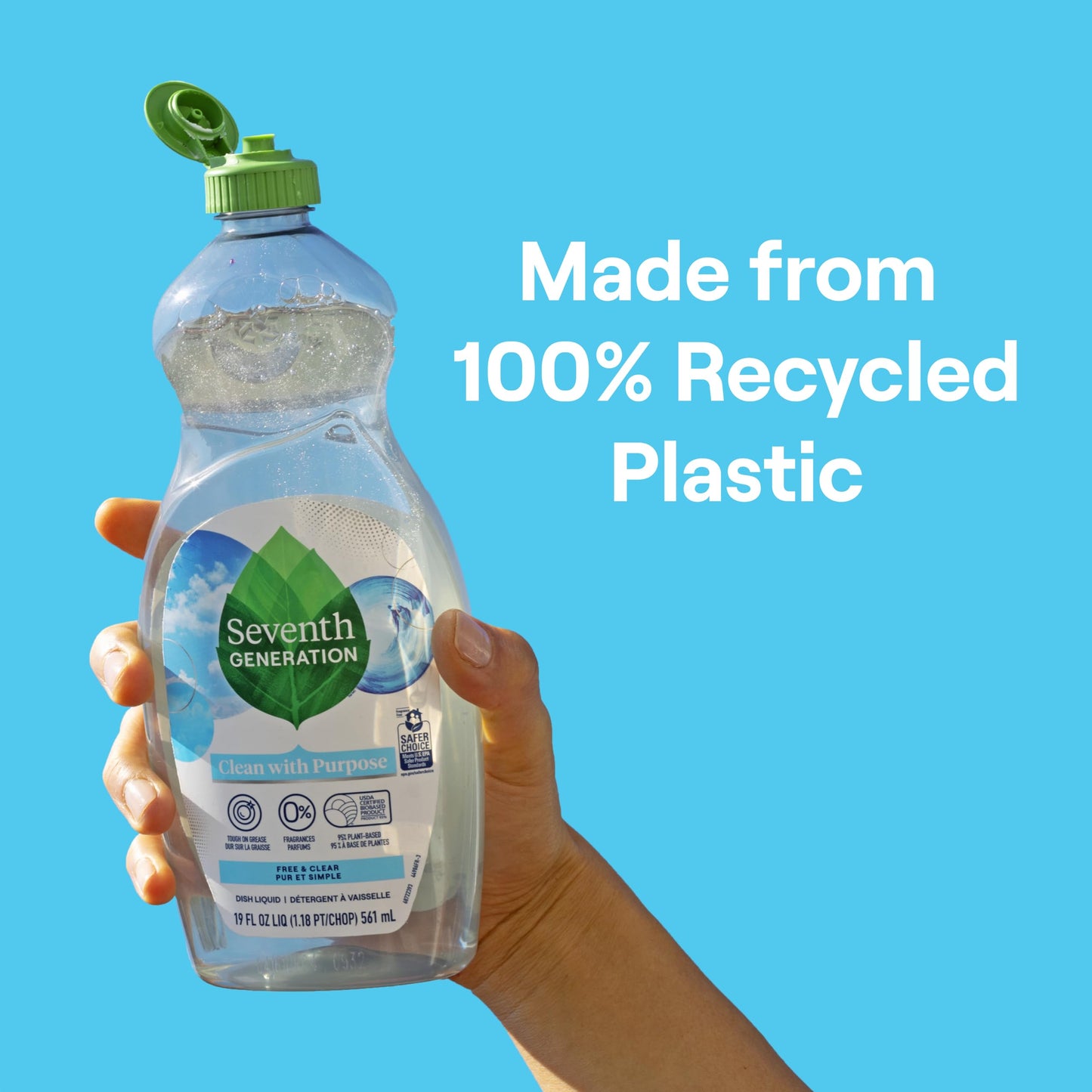 Seventh Generation Dish Soap Refill, Free & Clear, 50 oz, 3 Pack