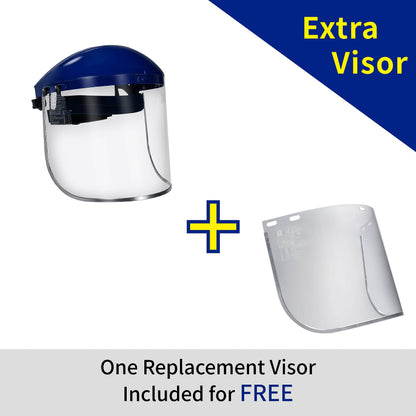 Blue Eagle Full Face Safety Shield + Replacement Visor – Clear