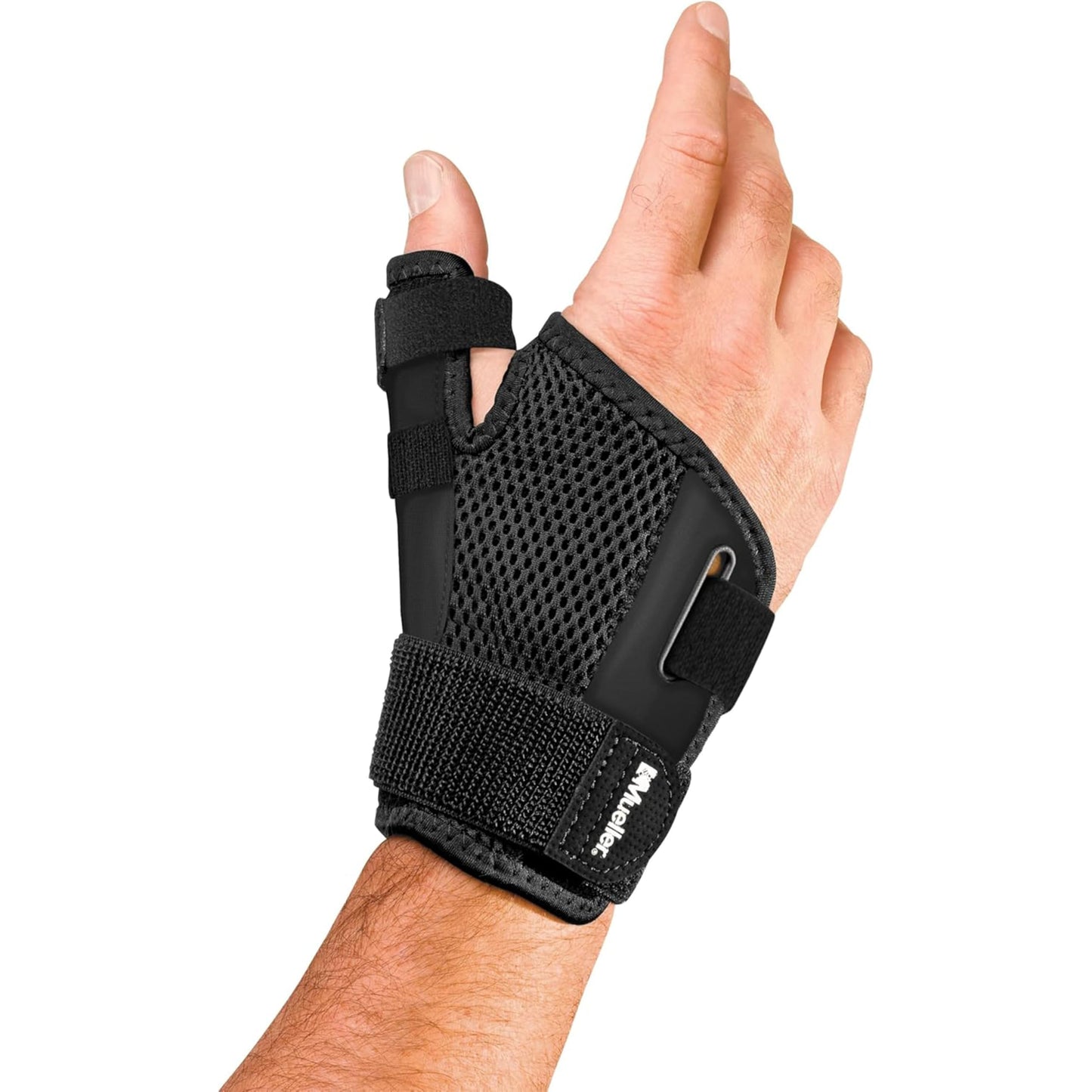 Mueller Adjust-to-Fit Thumb Brace for Arthritis & Sprains – Black, One Size