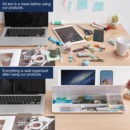 TSJ OFFICE Small Glass Whiteboard with Drawer – White