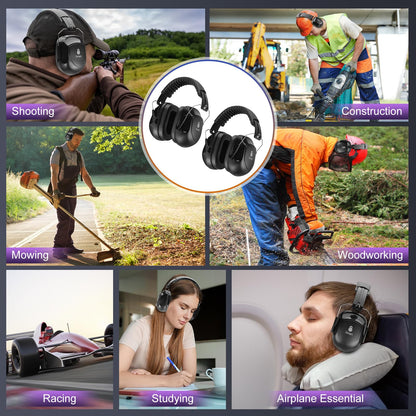 3-Pack Shooting Ear Protection Earmuffs – SNR 34dB Noise Reduction