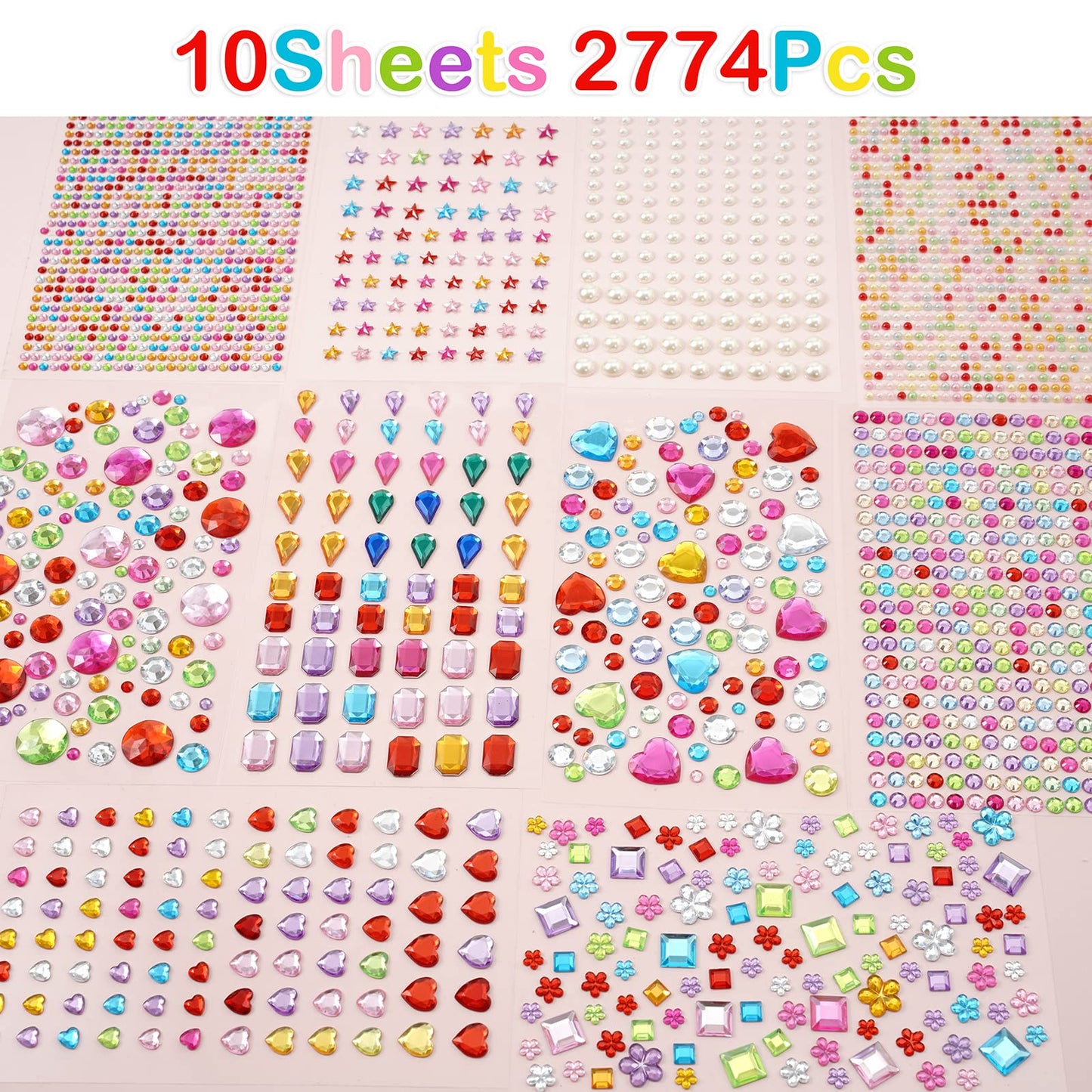 MYDBUYSOME 2774pcs Gem Stickers for Crafts