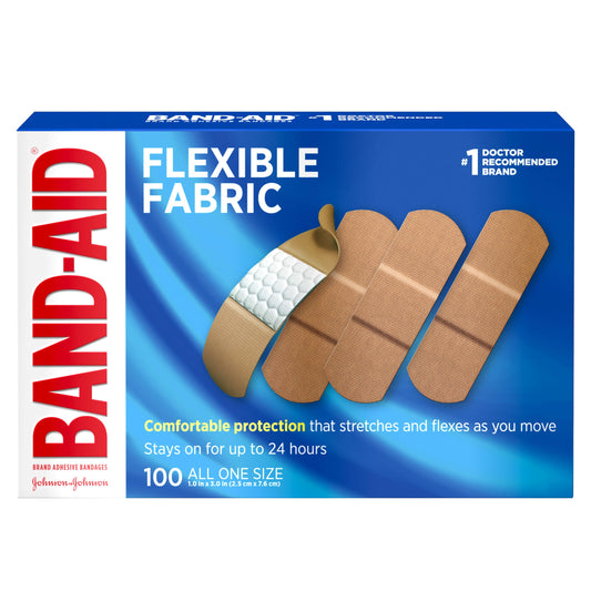 Band-Aid Flexible Fabric Adhesive Bandages – 100 Count