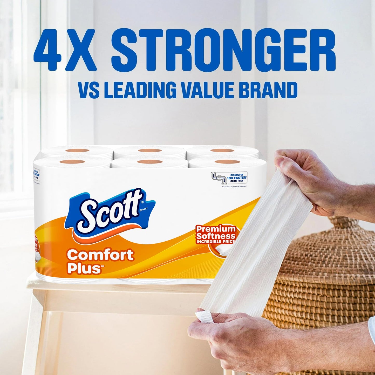 Scott ComfortPlus Toilet Paper 12 Double Rolls – Septic Safe
