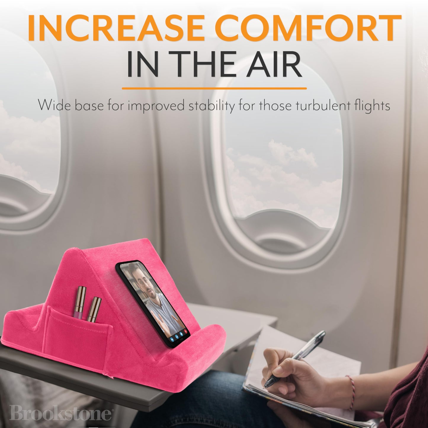 Brookstone Memory Foam Lap Desk Tablet Holder – Pink