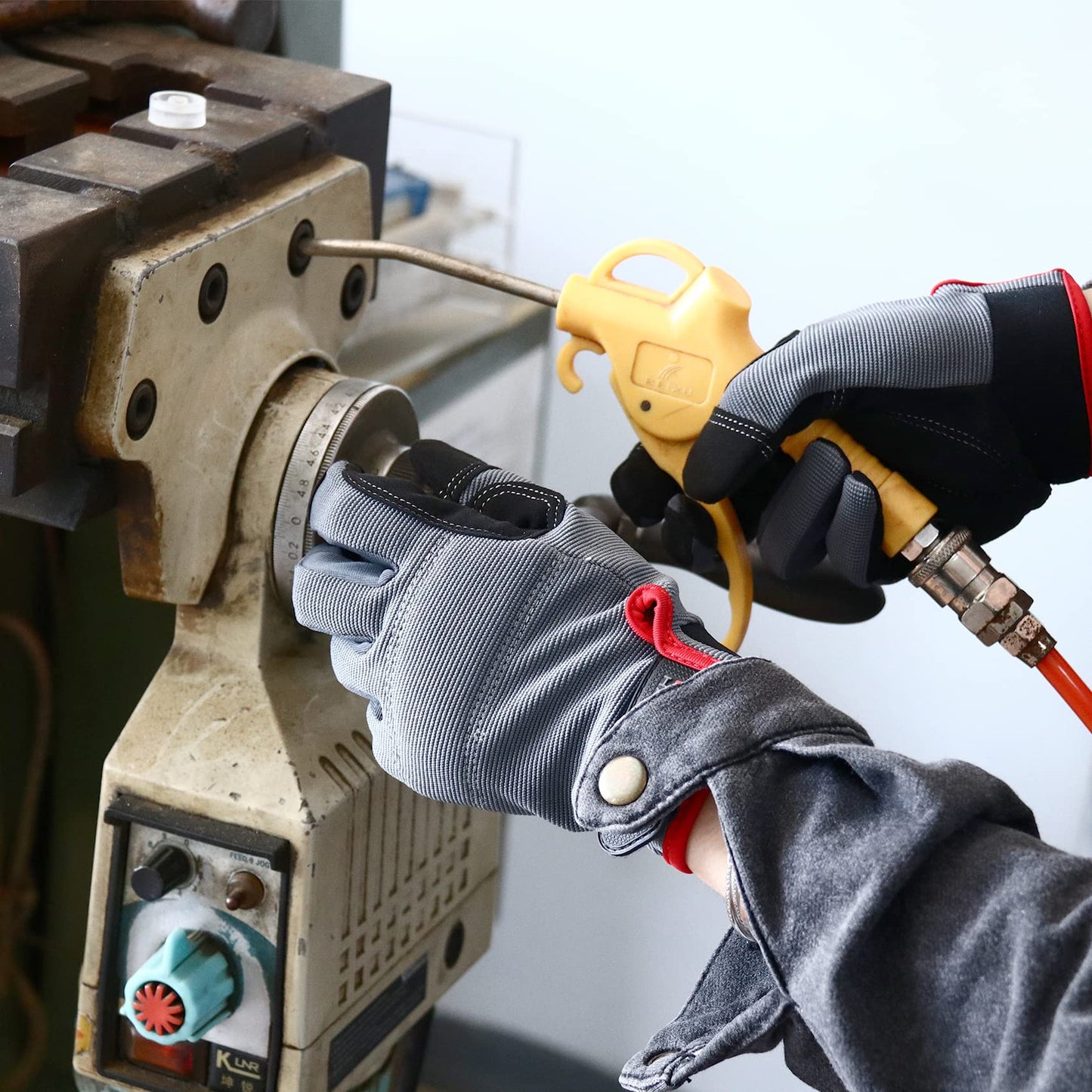 HANDLANDY Touchscreen Work Gloves with Padded Knuckles – Large