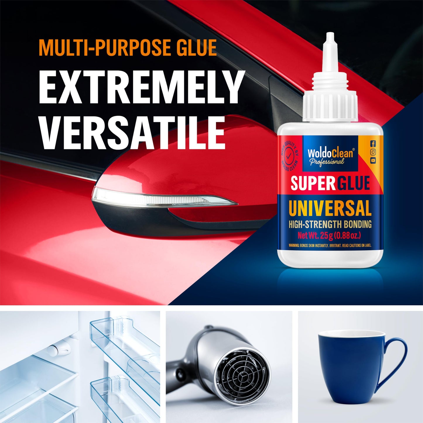 WoldoClean All-Purpose Super Glue 25g – Fast Dry Clear Adhesive