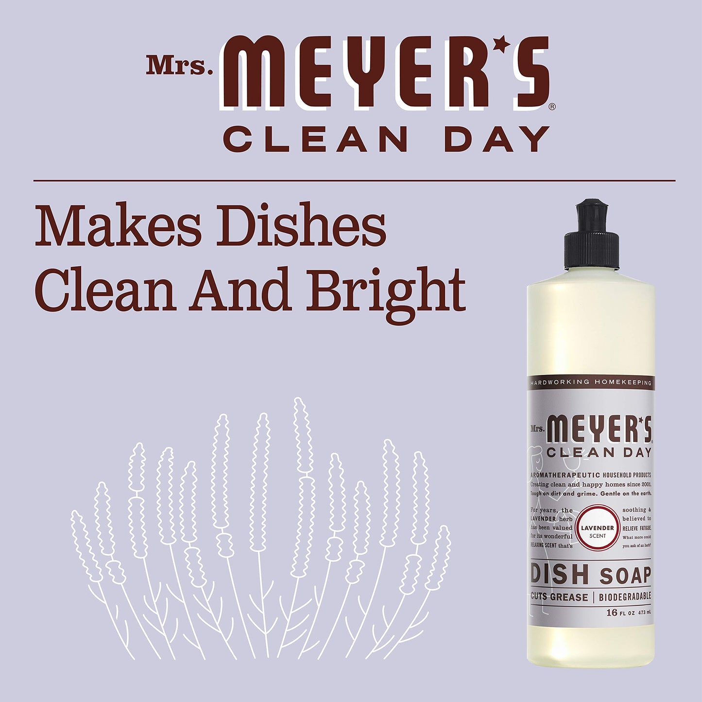 Mrs. Meyer’s Lavender Dish Soap, 16 fl oz, 3 Pack