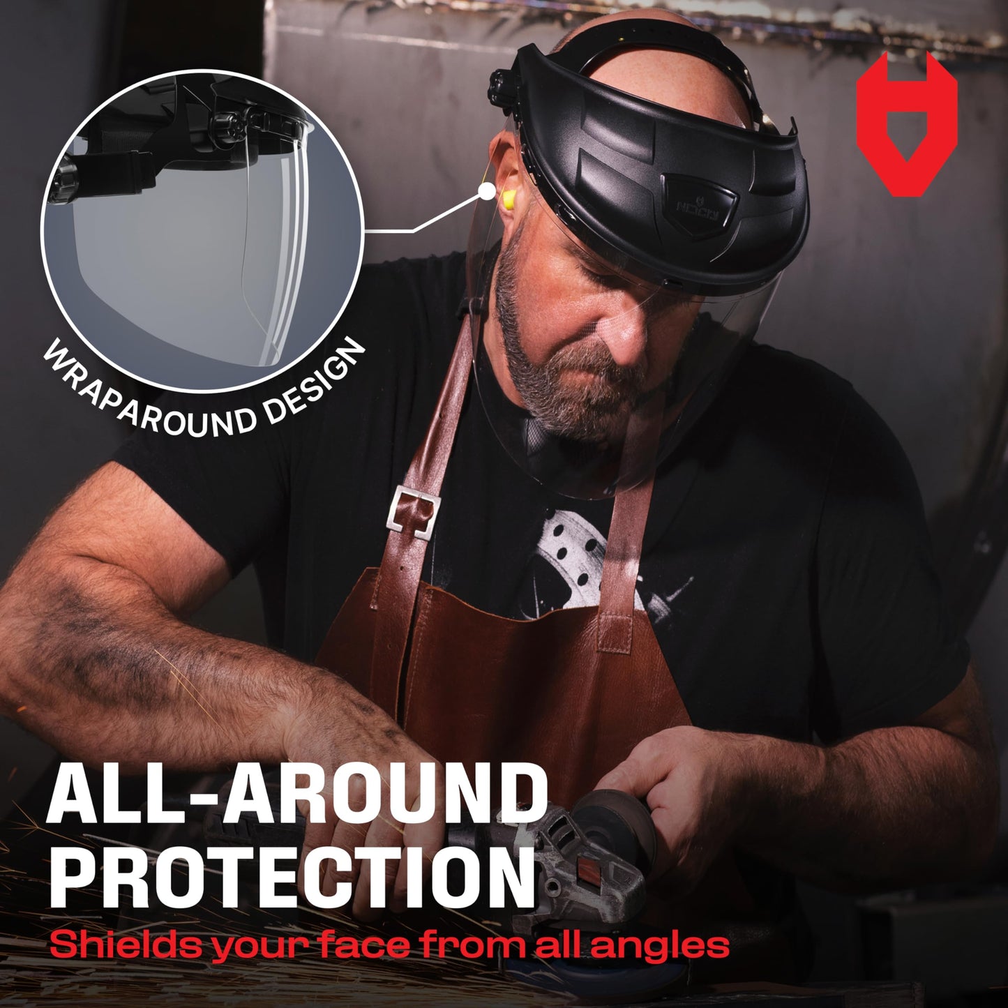 NoCry Premium Safety Face Shield with Anti-Fog Visor – ANSI Z87.1