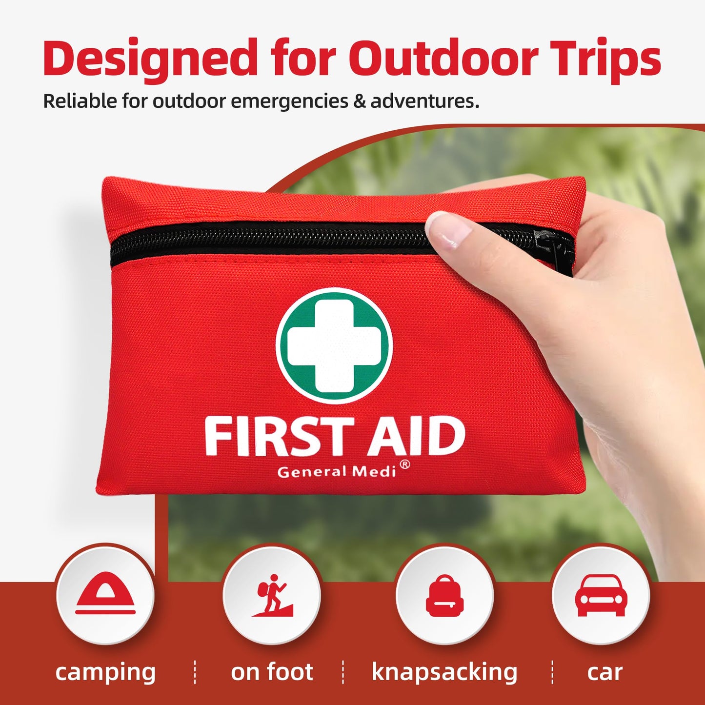 General Medi Mini 110-Piece First Aid Kit – Red