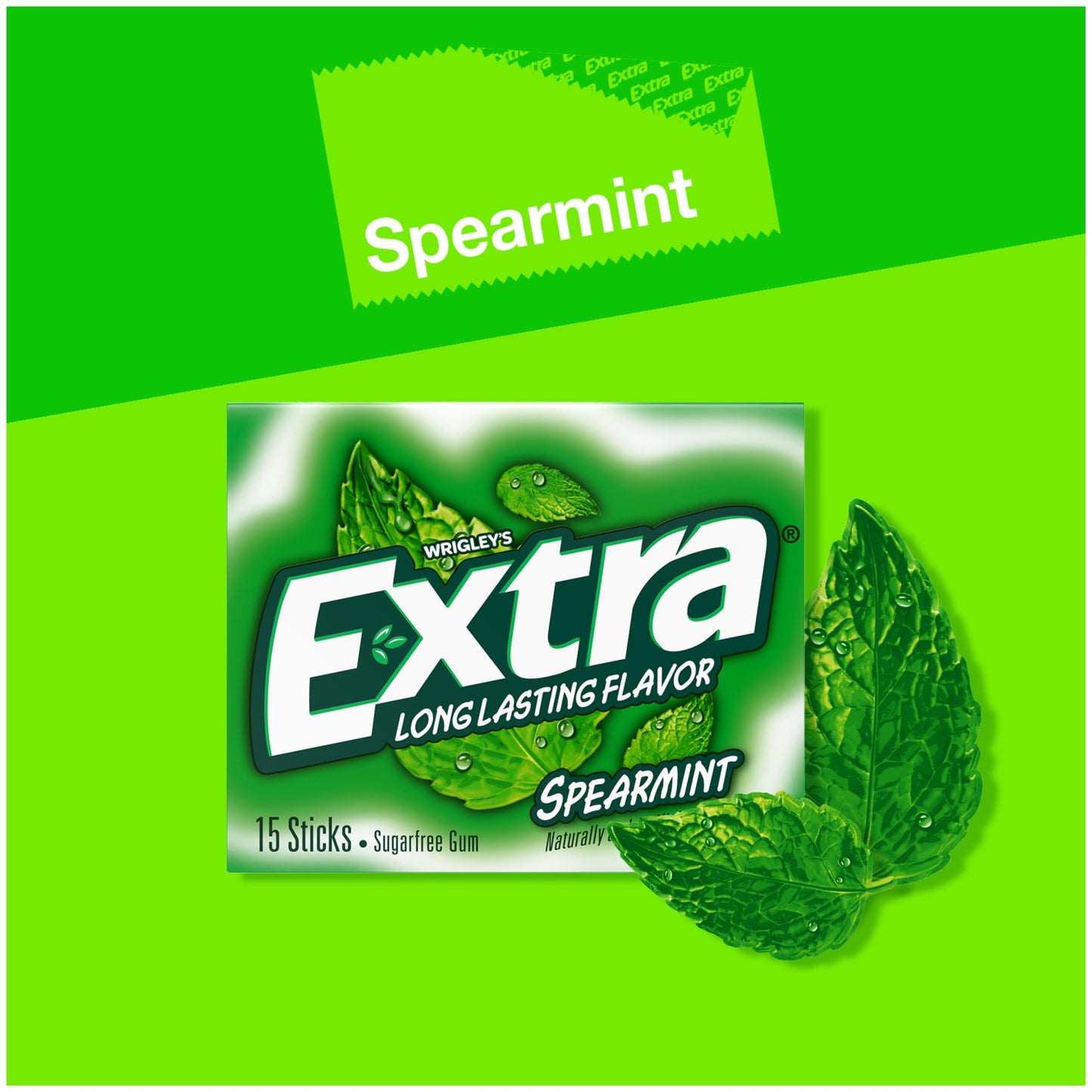 Extra Spearmint Sugar-Free Gum 10 Pack – 15 Count Each