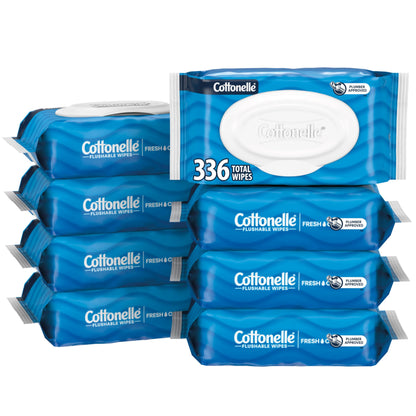 Cottonelle Flushable Wet Wipes, 336 Count