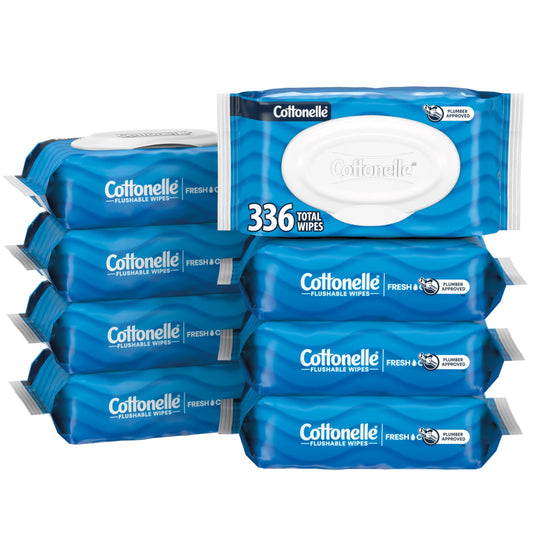 Cottonelle Flushable Wet Wipes, 336 Count