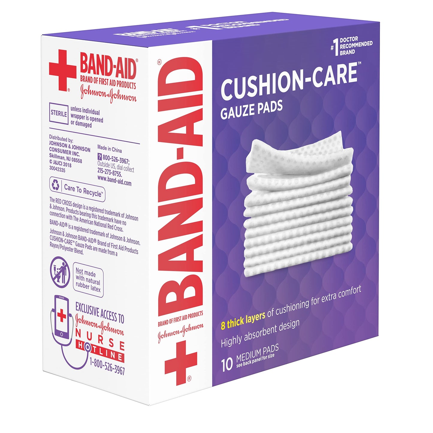 Band-Aid Cushion Care Non-Stick Gauze Pads – 10 Count
