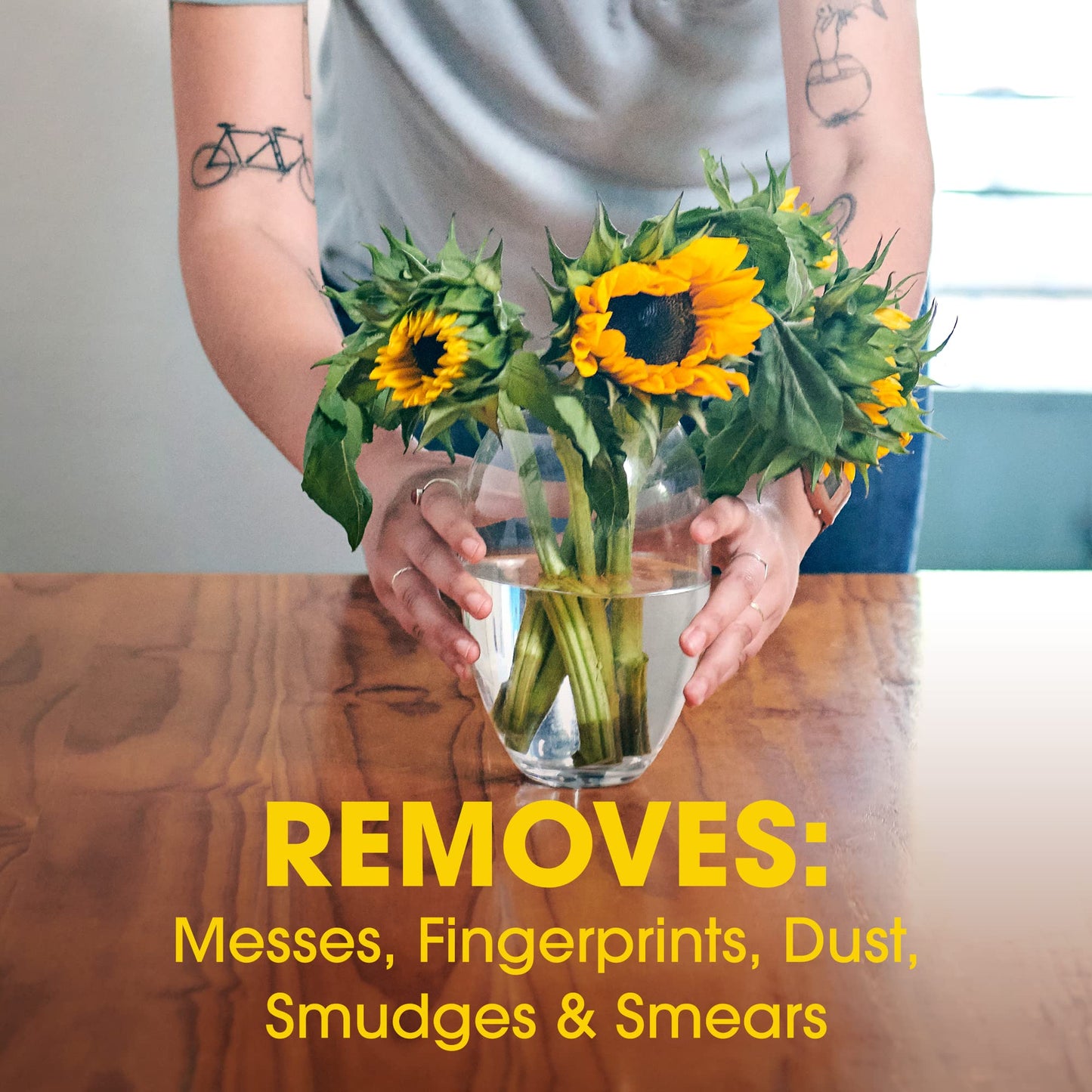 Wood Cleaning Wipes, 24 Count – Lemon Scent, Enhances Shine