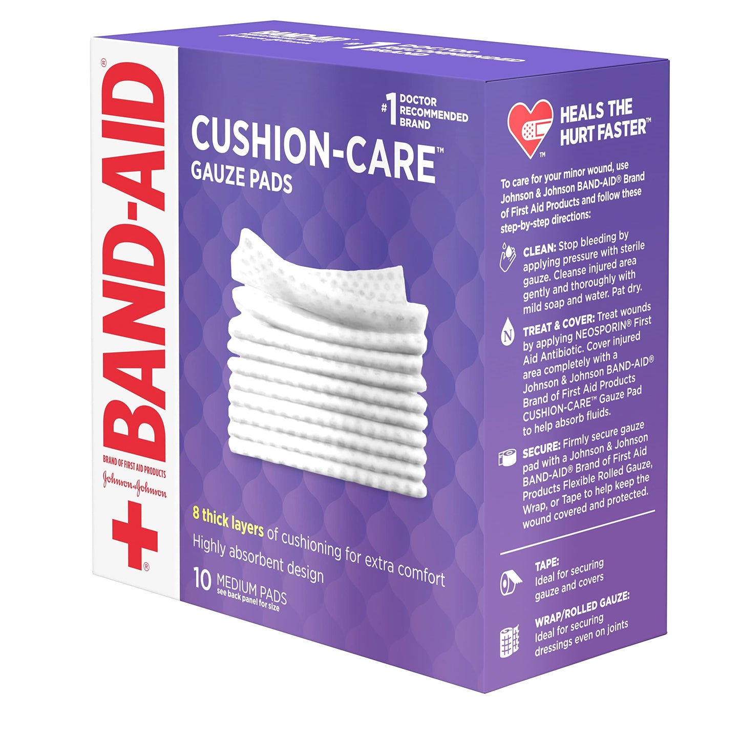 Band-Aid Cushion Care Non-Stick Gauze Pads – 10 Count