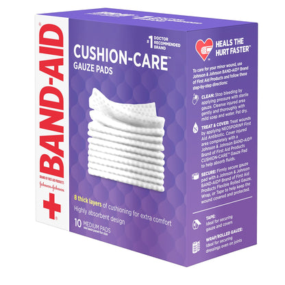 Band-Aid Cushion Care Non-Stick Gauze Pads – 10 Count