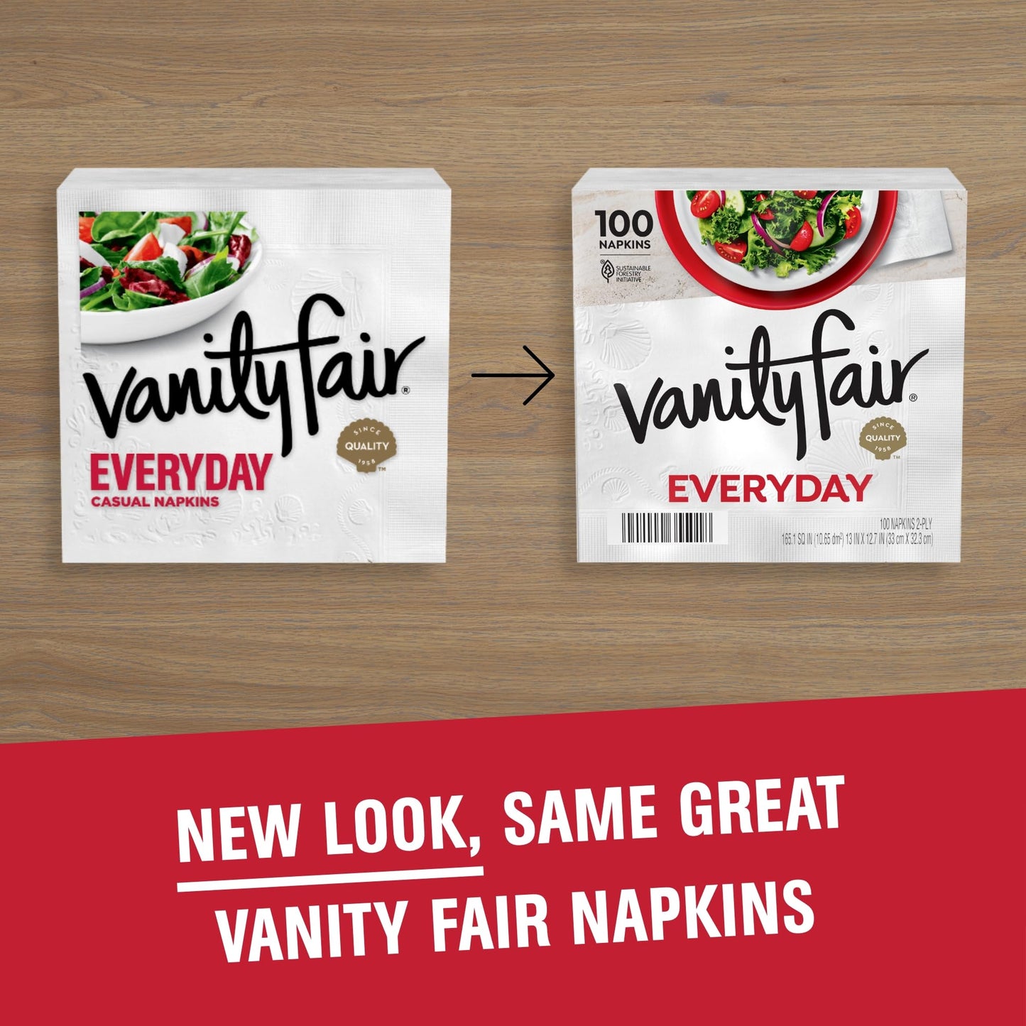 Vanity Fair Everyday Napkins 100 Count – Soft Disposable