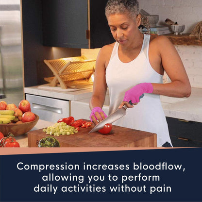 Copper Compression Fingerless Arthritis Gloves for Men & Women – Medium