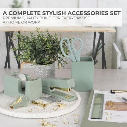 Aesthetic Gold Desk Accessories Set for Women