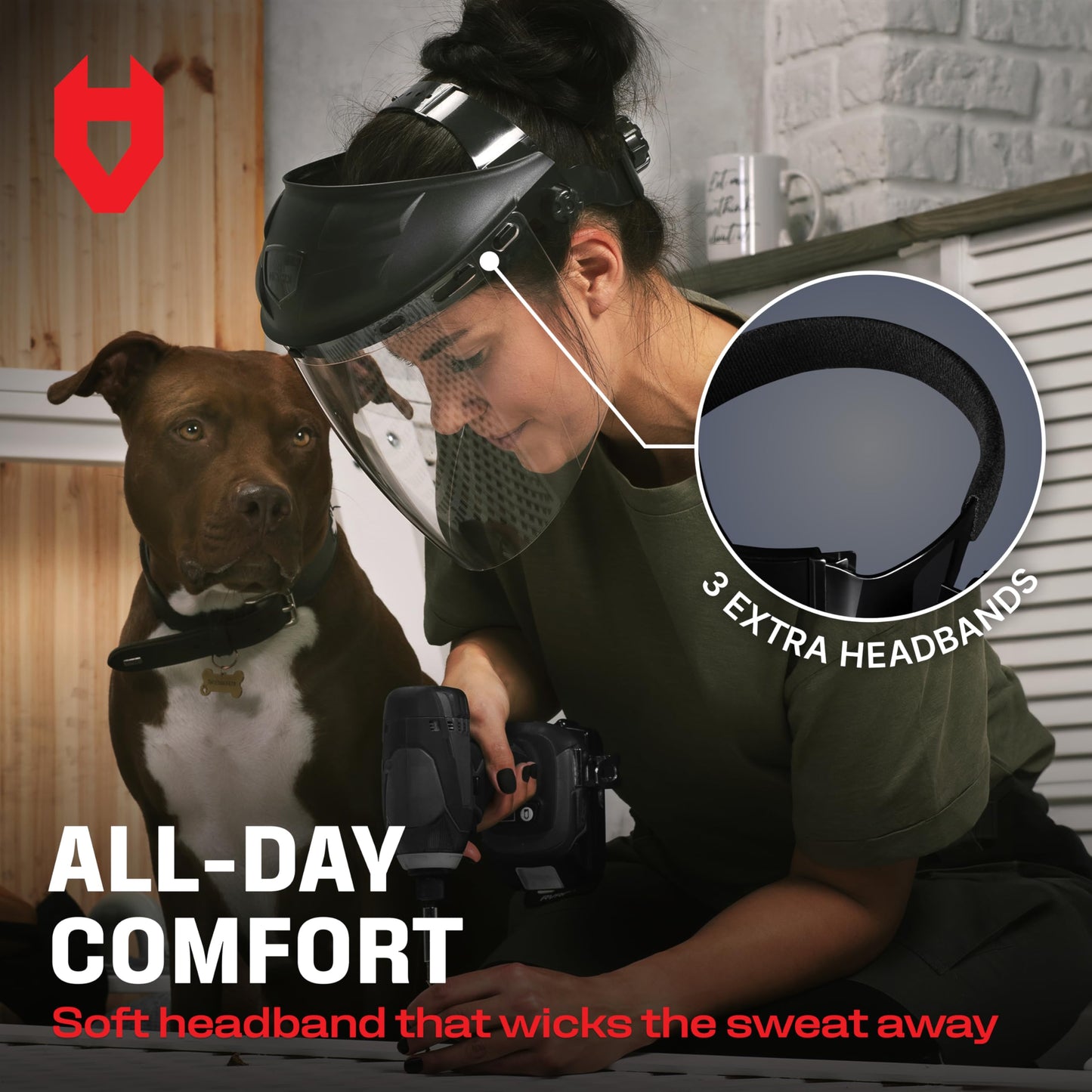 NoCry Premium Safety Face Shield with Anti-Fog Visor – ANSI Z87.1