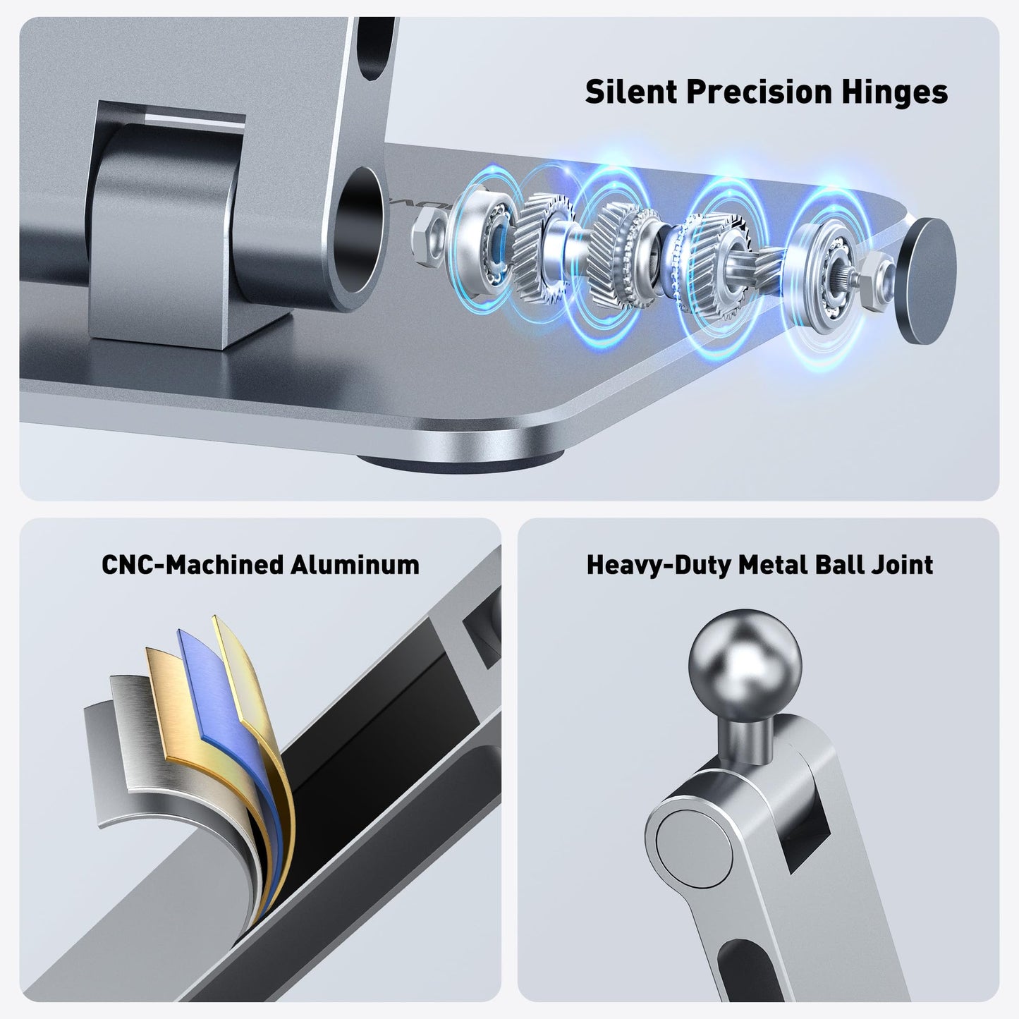 AboveTEK Magnetic 2-in-1 Phone & iPad Stand – Aluminum