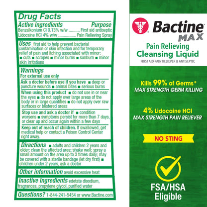 Bactine Max Antiseptic Pain Relief Spray with Lidocaine – 5 oz