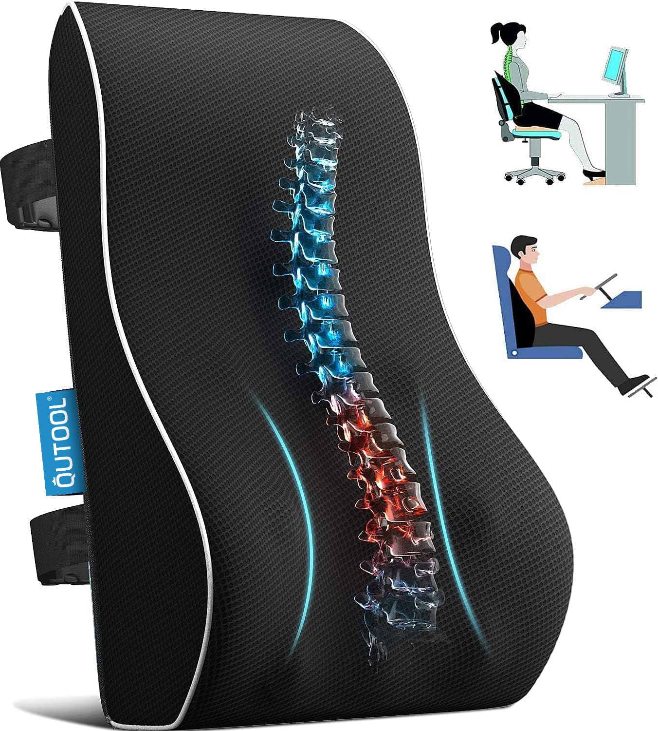Lumbar Support Pillow for Office Chair & Car – Mesh Design
