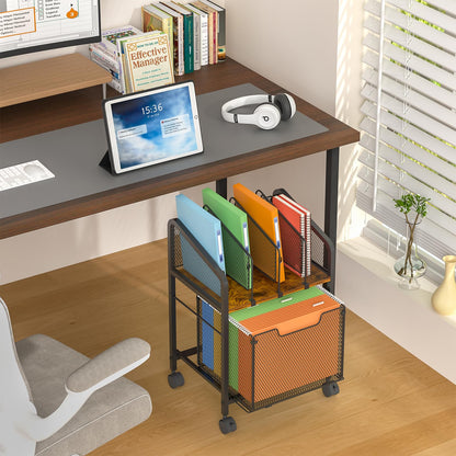 Tiaoheka Rolling File Cabinet with Storage Drawer & Dividers – Lockable