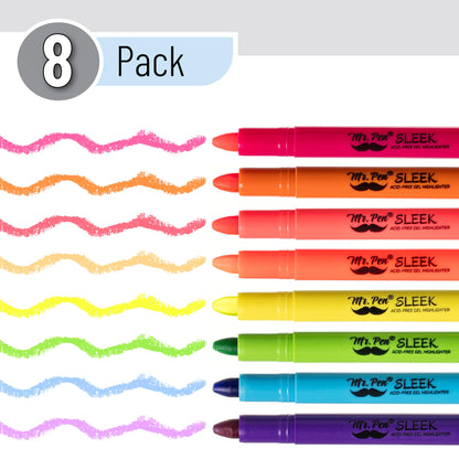 Mr. Pen No Bleed Gel Highlighters – 8 Pack