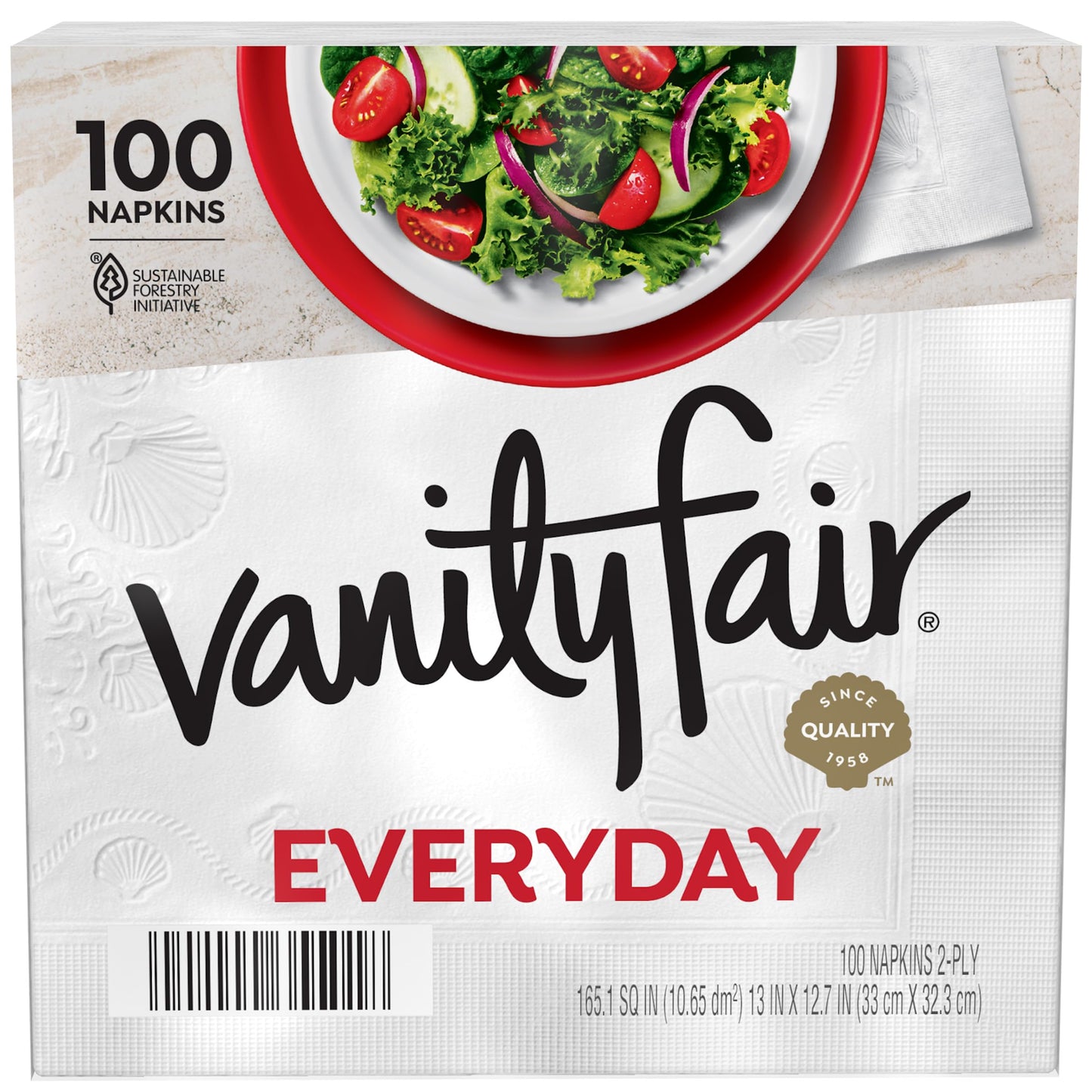 Vanity Fair Everyday Napkins 100 Count – Soft Disposable